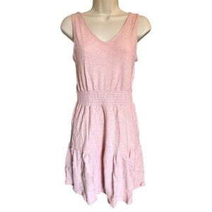 Rolla Coster Junior's Tie Back Summer Dress 100% Cotton Sleeveless Size L Pink